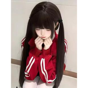 黑长直85cm整顶自然无痕减龄少萝同款 喵瞭个咪假发 全头套发长款