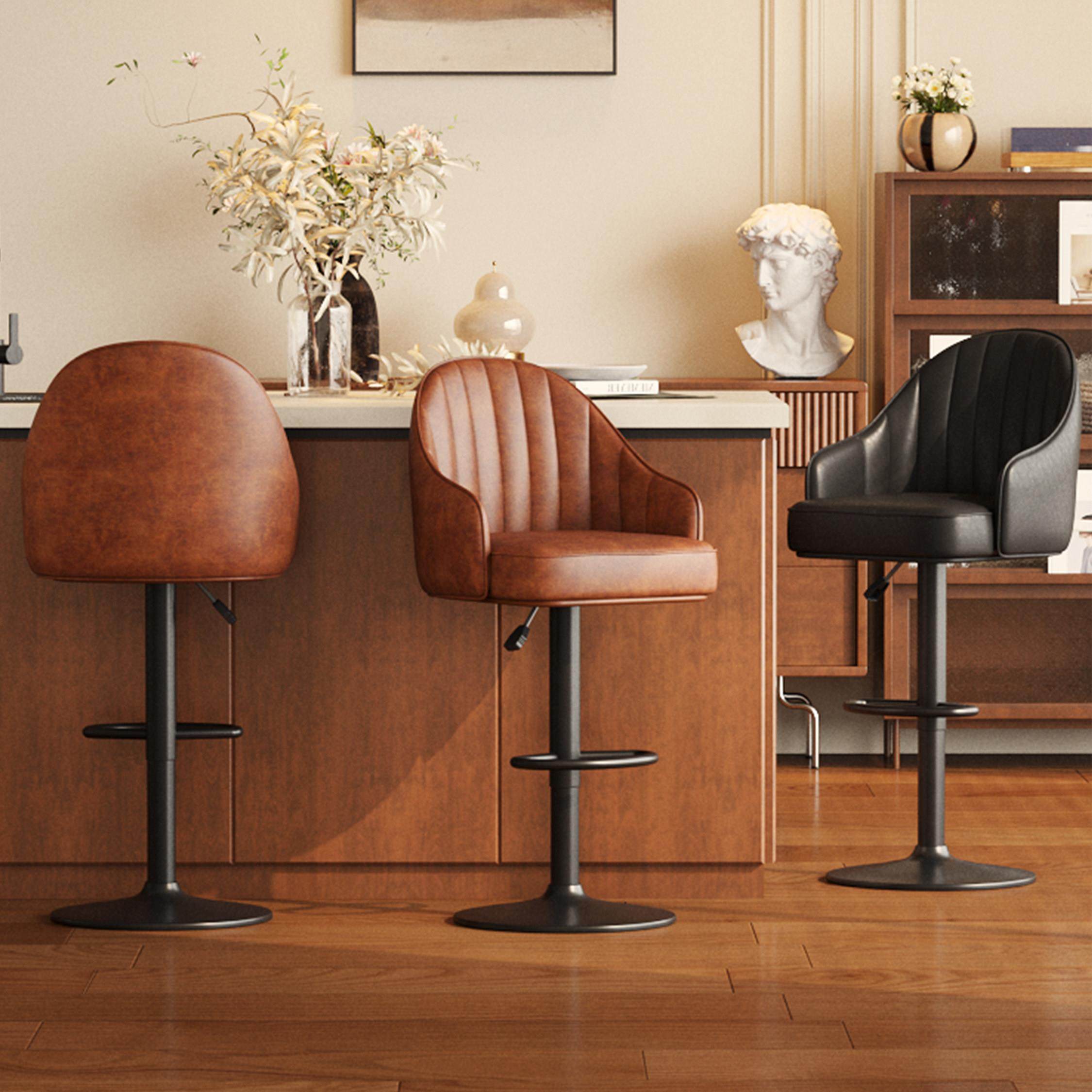 中古吧台椅家用法式复古高脚凳子2025新款高级感黑色岛台高脚椅子,住宅家具,家用高脚椅,淘宝优惠券,粉丝福利购,淘宝优惠卷