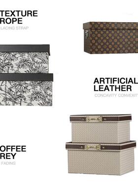 现代简约样板房间衣帽间收纳盒摆件全屋定制展厅皮质收纳箱装饰品