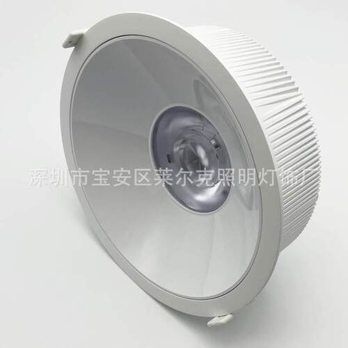 8寸cob筒灯外壳40W嵌入式聚光led筒灯配件24°36°15度压铸铝筒灯