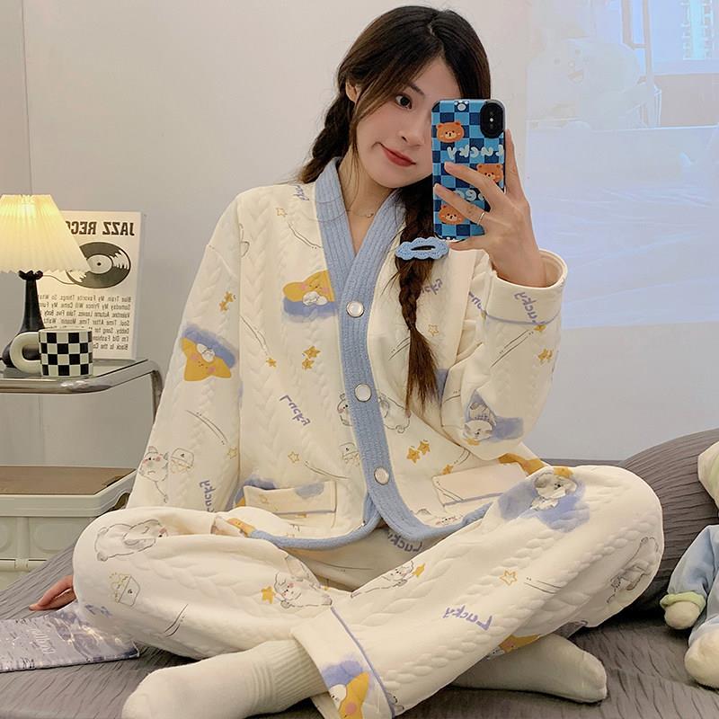空气棉月子春秋坐月子可哺乳孕妇睡衣秋冬季孕晚期产后产妇家居服