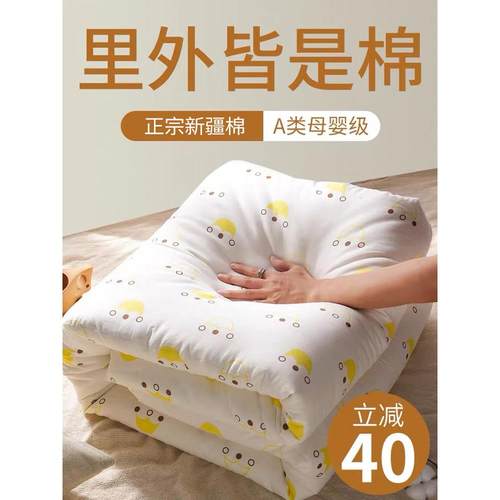 新疆棉花被子空调被春秋被芯单人夏凉被季纯棉花全棉被褥四季通用