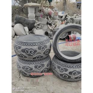 天然青石柱墩木柱底座柱顶石空心包柱石柱基石墩子底座圆墩柱脚石