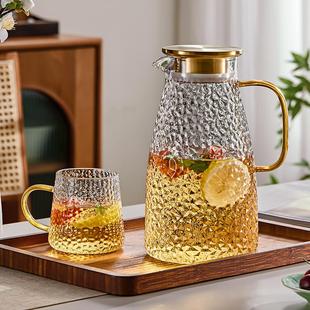 雅港耐高温冷水壶大容量玻璃壶家用餐厅高级感开水壶高硼硅凉水壶