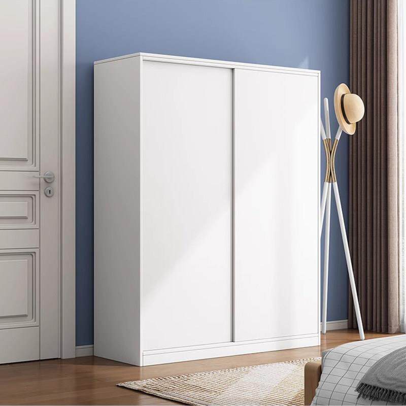 实木衣柜儿童拉门松木小衣橱移门家用小户型滑门两门简易收纳柜