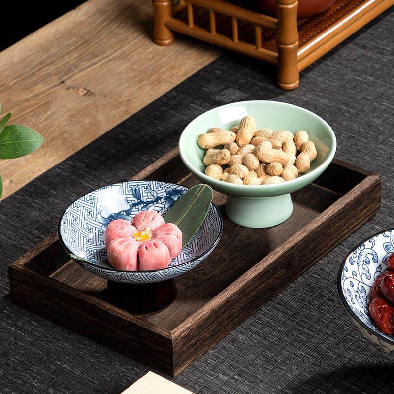 中式茶点盘高脚点心盘糕点盘陶瓷青花瓷茶碟干果盘古风订婚台摆盘,餐饮具,果盆/果盘/果篮,淘宝优惠券,粉丝福利购,淘宝优惠卷