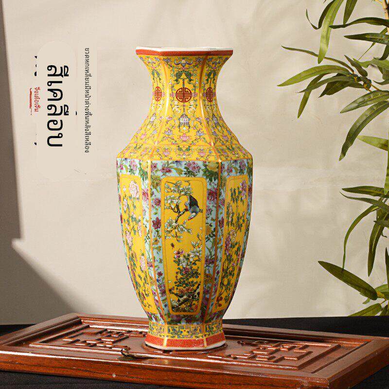 景德镇陶瓷器花瓶客厅插花摆件彷古大号电视柜博古架玄关书房装饰