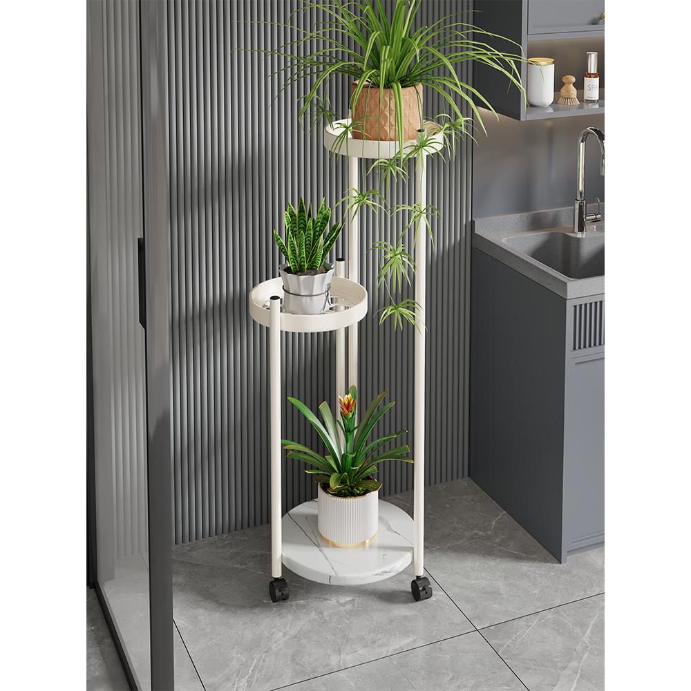 阳台置物架可移动花架子客厅落地式置物架轻奢花盆托架植物摆放架
