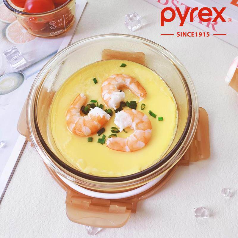 Pyrex康宁琥珀玻璃饭盒微波炉加热碗带盖上班族带饭餐盒保温便当