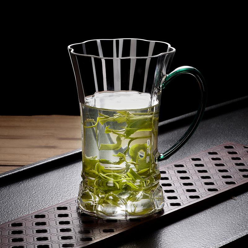 简调绿茶杯高颜值绿茶杯女士高端商用送礼花果茶高硼硅耐热玻璃杯