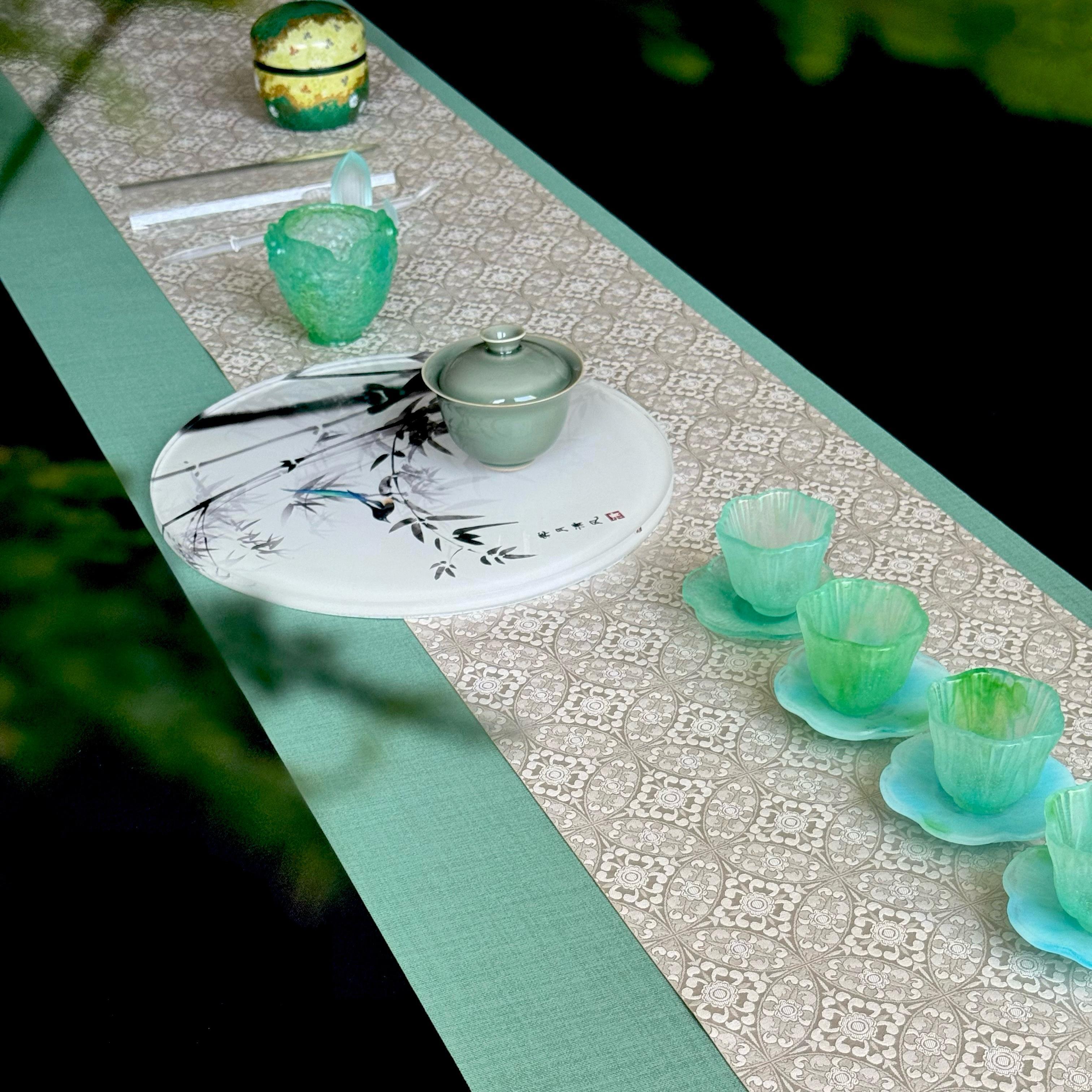 设计师款织锦桌旗中式茶台布艺长条高端茶席防水茶桌布茶旗垫布