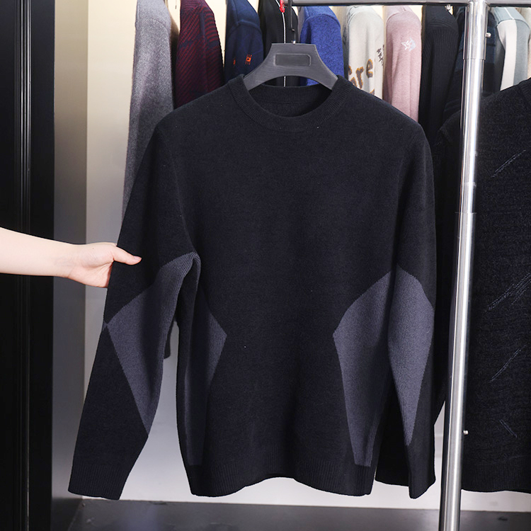 【豆家】撤标撤柜！春秋季男士雪尼尔菱形格提花新潮百搭针织衫