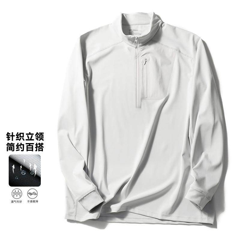 一线撤标撤柜2025年春季男士新款简约户外半拉链速干运动外套上衣