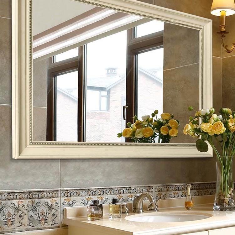 cs欧式浴室镜防水浴室柜镜子壁挂镜美式乡村卫生间镜子可定做