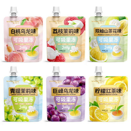 麦翻天可吸果冻0脂肪青提荔枝