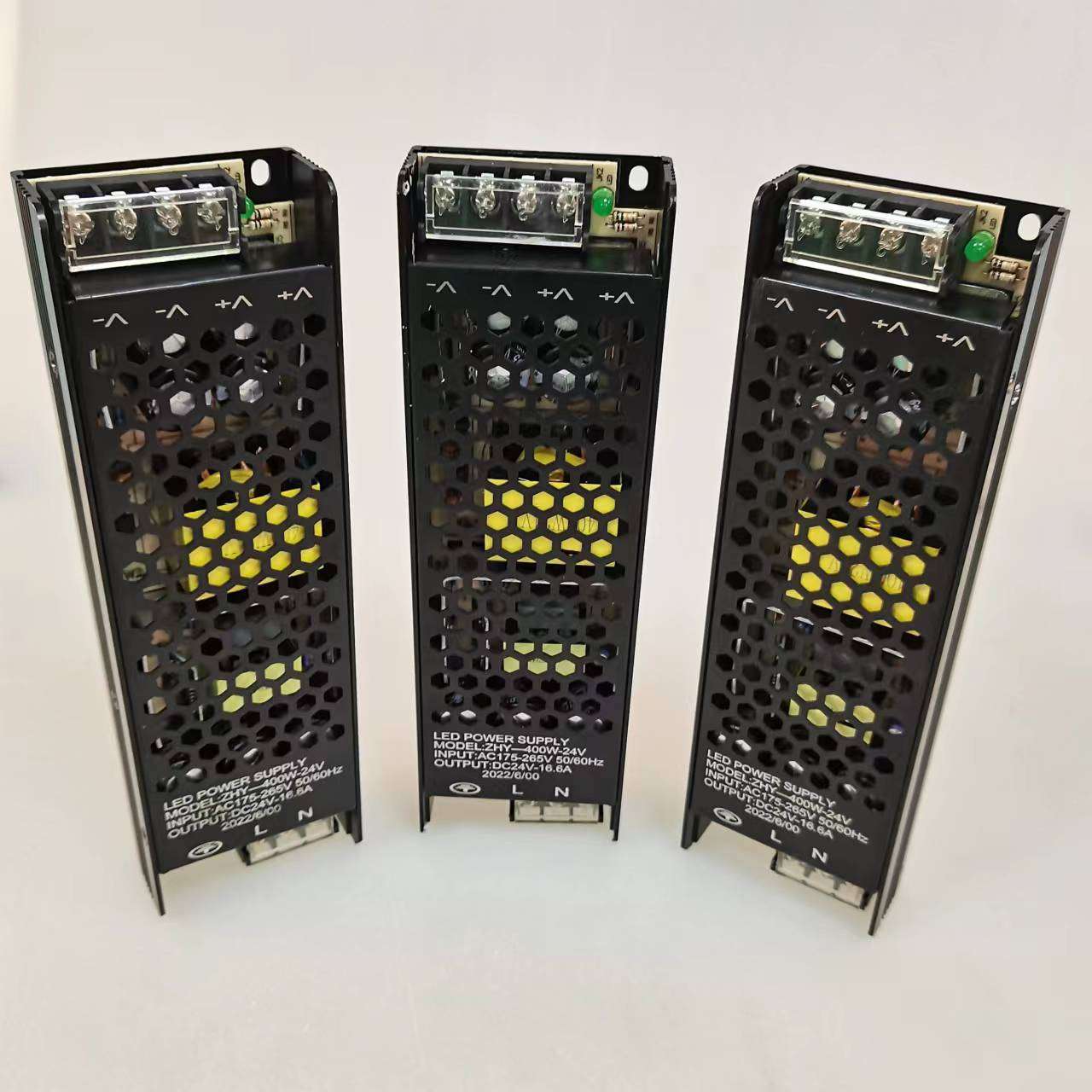 黑金刚工程款24v400w无频闪LED线性照明灯带灯箱工业高端开关电源