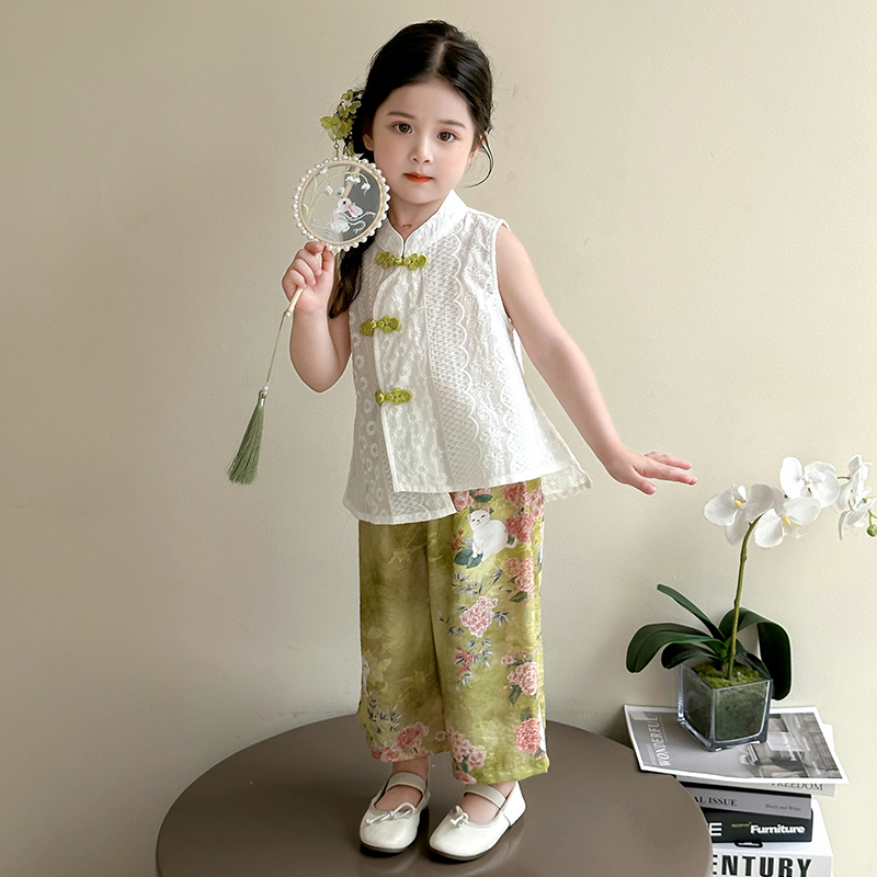 2025新款儿童夏季国风无袖套装