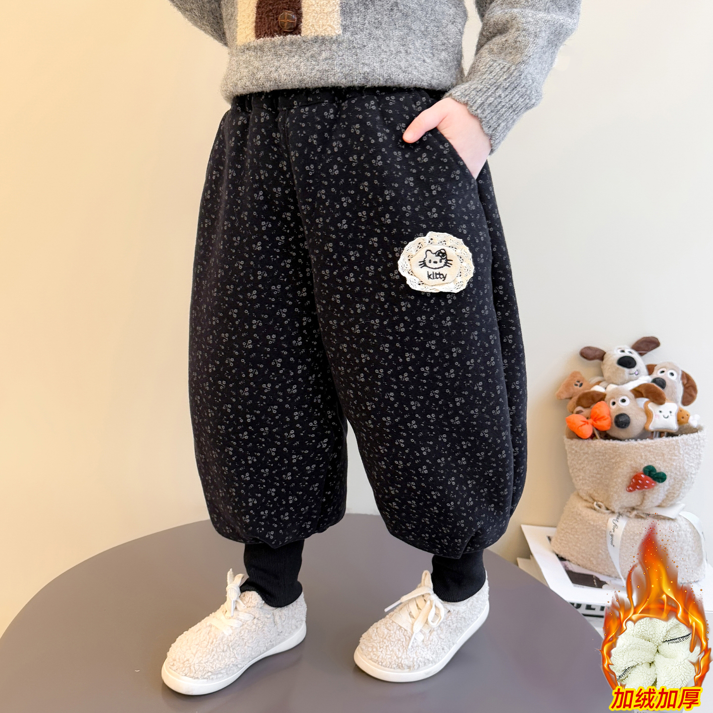 【冬上新】女童加绒加厚保暖长裤