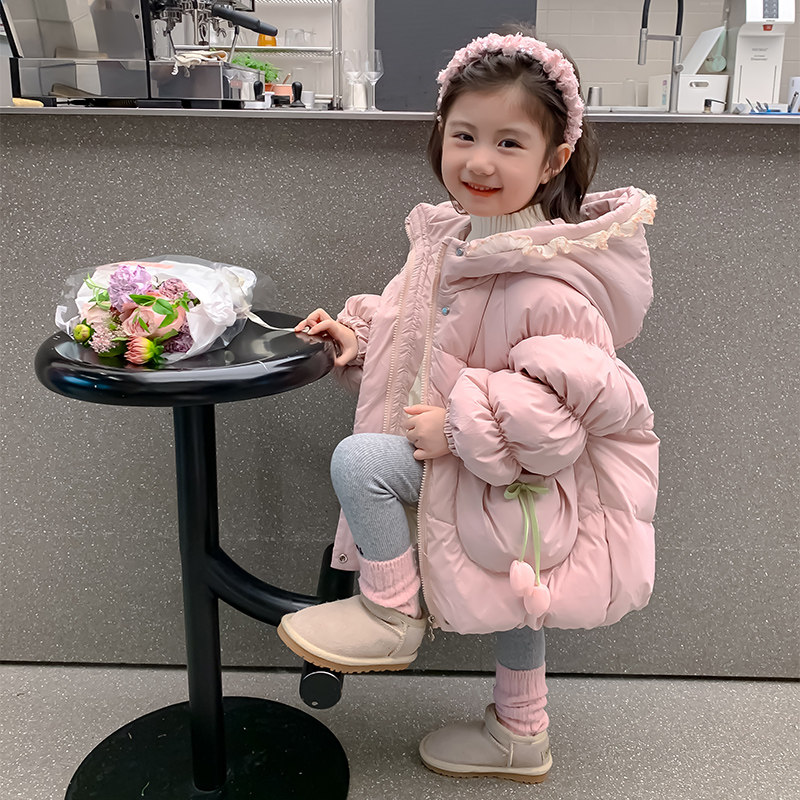 女童洋气羽绒服冬季2024新款儿童加厚中长款保暖女宝宝白鸭绒外套,童装/婴儿装/亲子装,羽绒服,淘宝优惠券,粉丝福利购,淘宝优惠卷