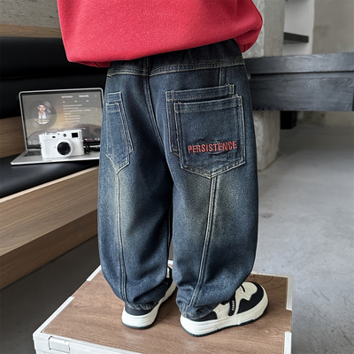 【活动价】男童加绒休闲牛仔长裤
