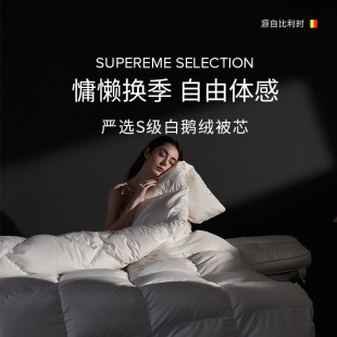 贝卡特德思丽益生菌防螨臻选95白鹅绒冬被春秋被保暖加厚羽绒被芯