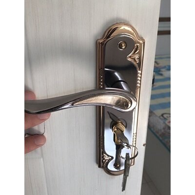 .简约双舌锁155孔房间通用型小50门锁锁芯换锁板手锁室内钢木门锁