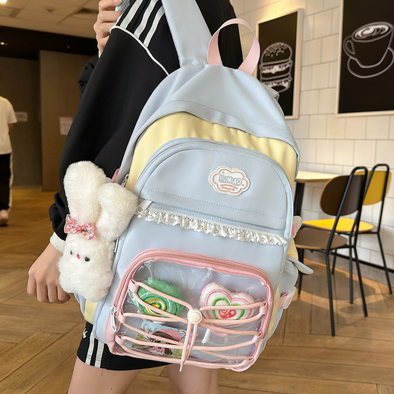 校园痛包双肩包女生高中学生书包