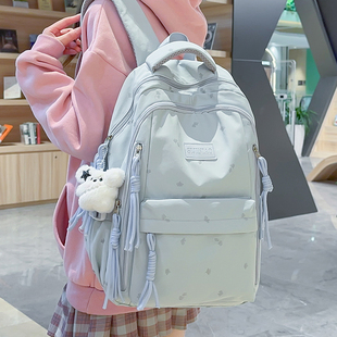 书包初中女生简约大容量高中生背包女孩2026新款多层小学生双肩包