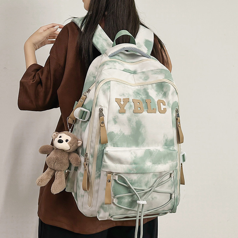 宽背带书包男初中生高中学生大容量双肩包大学生女款旅行户外背包