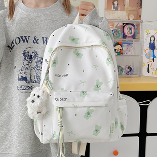 书包初中女生简约百搭大容量双肩包高颜值小众设计大学生上课背包