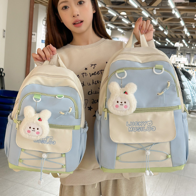 高颜值书包女生初中生小学生三到六年级大容量可爱轻便双肩包背包