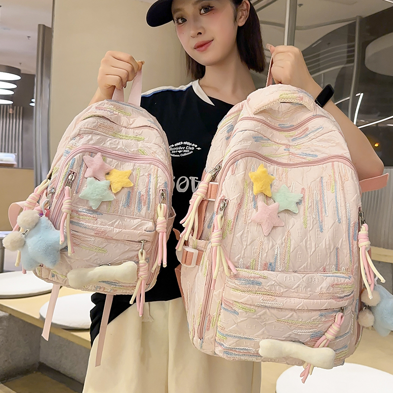 高颜值书包女初中生韩版森系大容量背包高中小学生时尚轻便双肩包