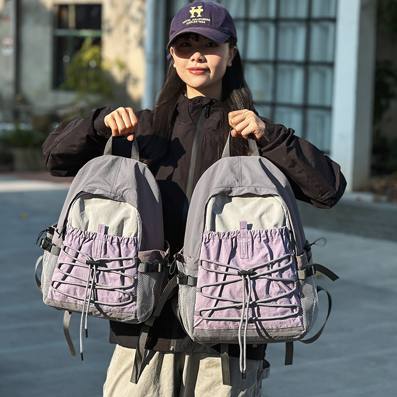 旅行户外双肩包女轻便登山包爬山小号背包徒步骑行运动书包春游包