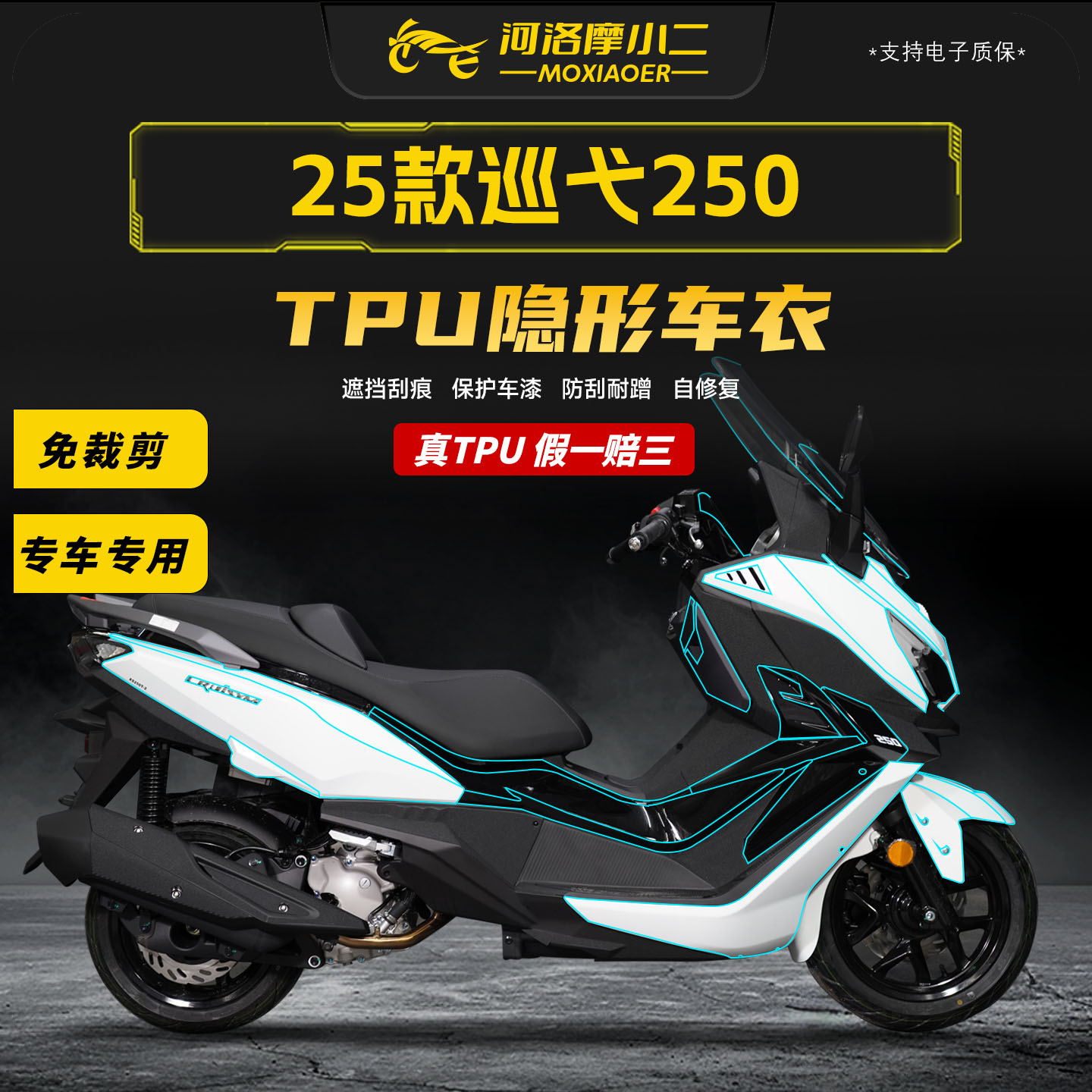 适用25款三阳巡弋250隐形车衣