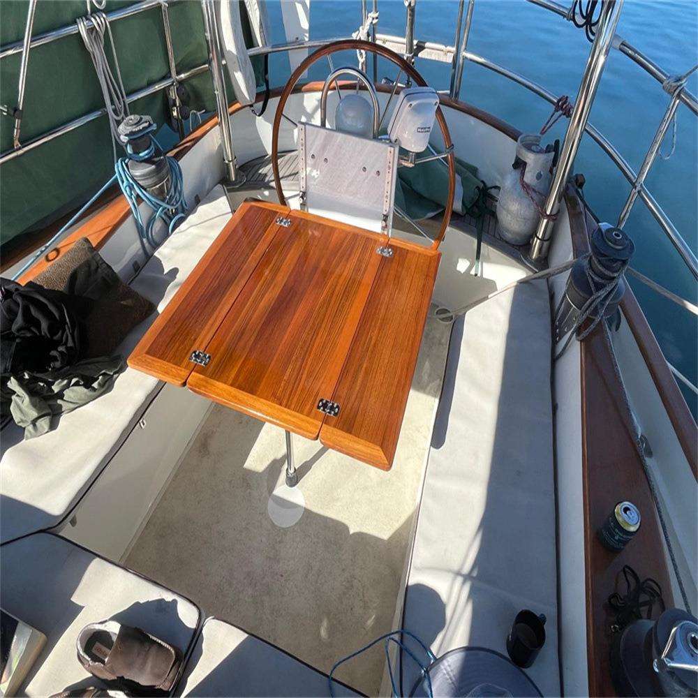 折叠翼式柚木桌面台面960/480x890mm游艇房车船舶配件跨境热销