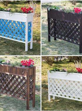 QX木栅栏围栏饭店栏栅装饰防腐木餐厅隔断花架户外花箱庭院实木花