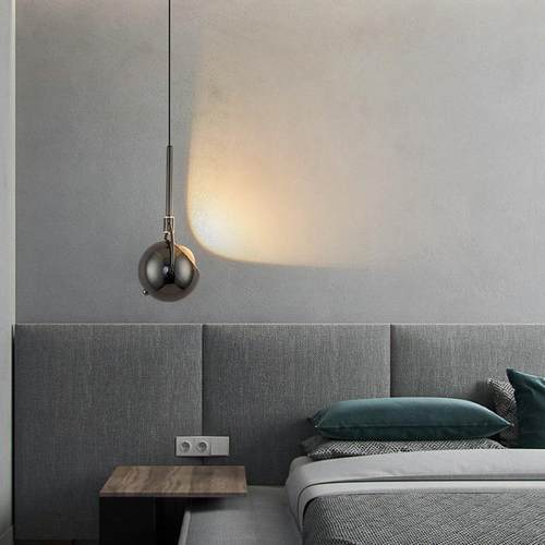 床头吊灯简约现代高级设计感卧室小吊灯北欧可升降极简长线餐厅灯
