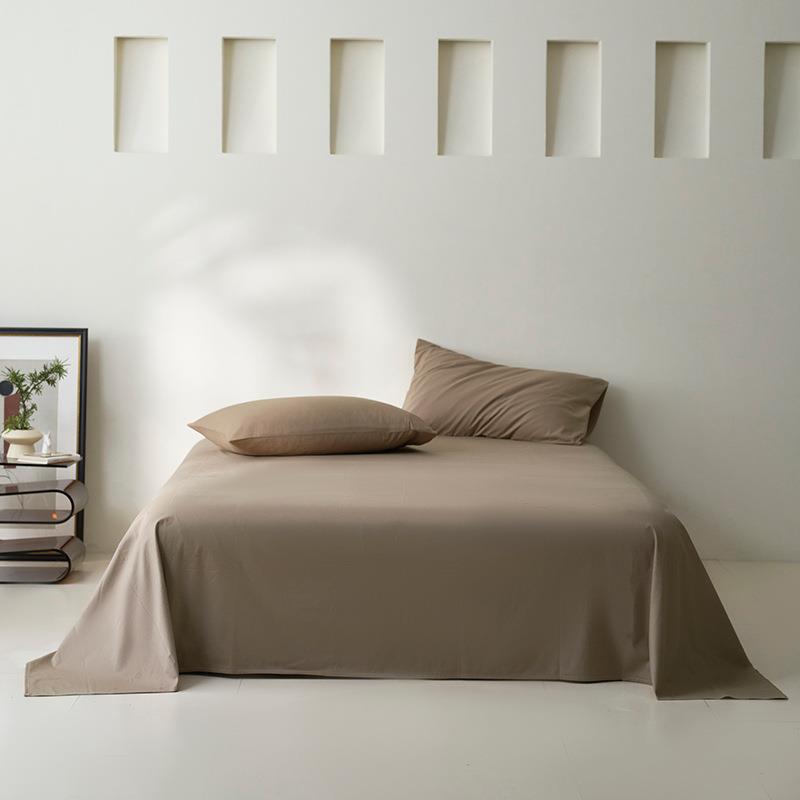 简约加厚纯棉磨毛床单纯色小火山全棉陶瓷磨毛单件床单宿舍家用床