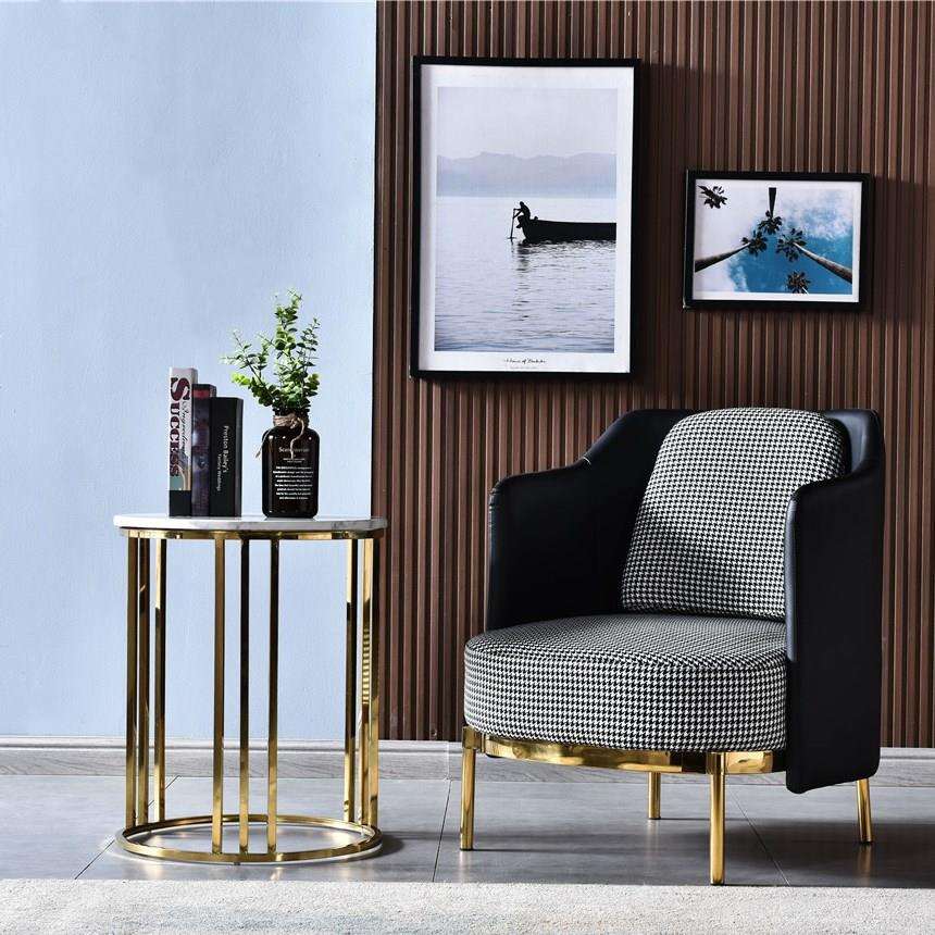 家用沙发边几北欧小茶几客厅小圆桌简约移动边桌阳台不锈钢小桌子