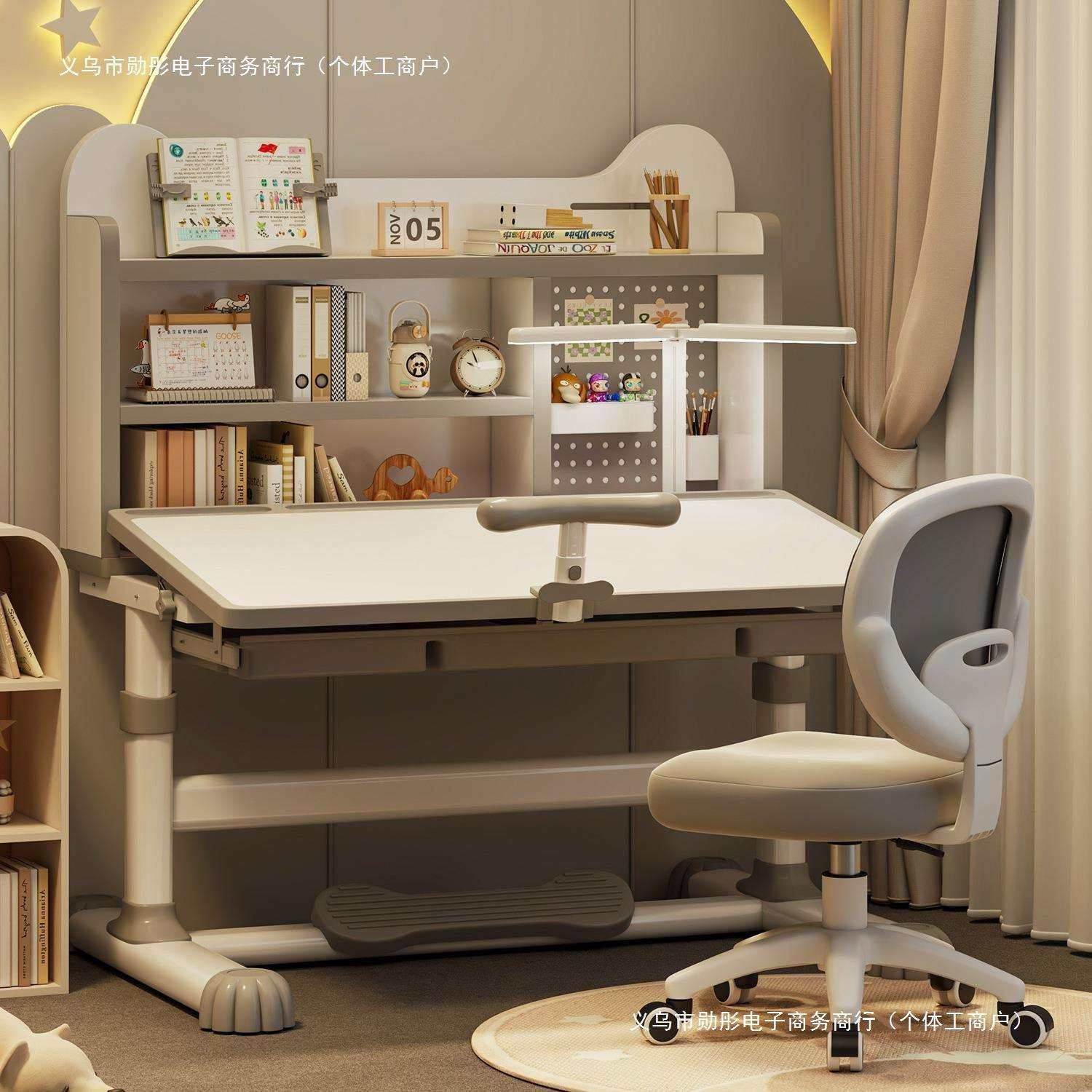儿童学习桌小学生家用书桌写字桌课桌专用桌大白桌子升降桌椅套装,3C数码配件,USB灯,淘宝优惠券,粉丝福利购,淘宝优惠卷