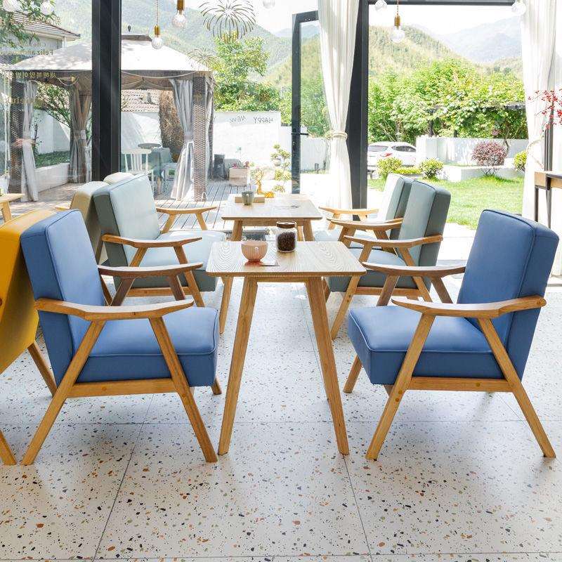 北欧咖啡椅奶茶店咖啡沙发椅文艺轻奢风甜品店沙发椅组合简约