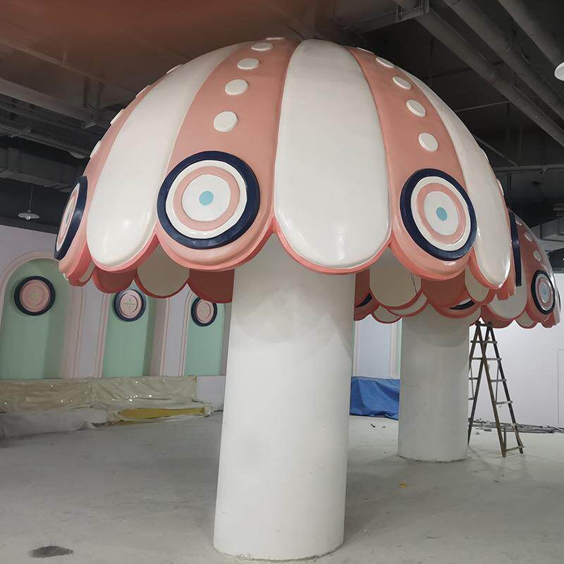 大型玻璃钢雨伞景观装饰落地摆件装饰商业街美陈落地景亭雕塑现货