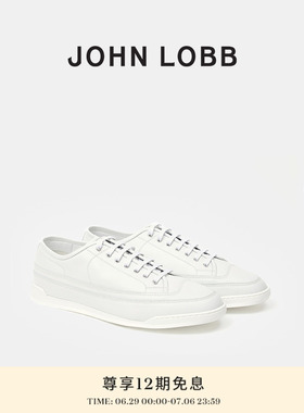 【运动休闲】JOHN LOBB 男士COURT灰白色皮质小牛皮舒适运动鞋
