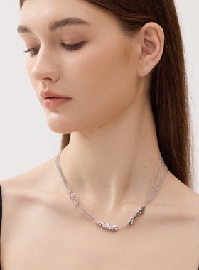 as said海浪系列不规则肌理多层项链 潮酷设计高级感颈链纯银首饰