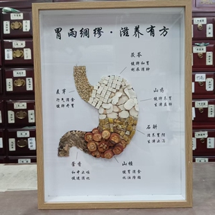 五脏六腑药材标本盒亚克力圆形盒样板框咖啡美学海报小礼品复古画
