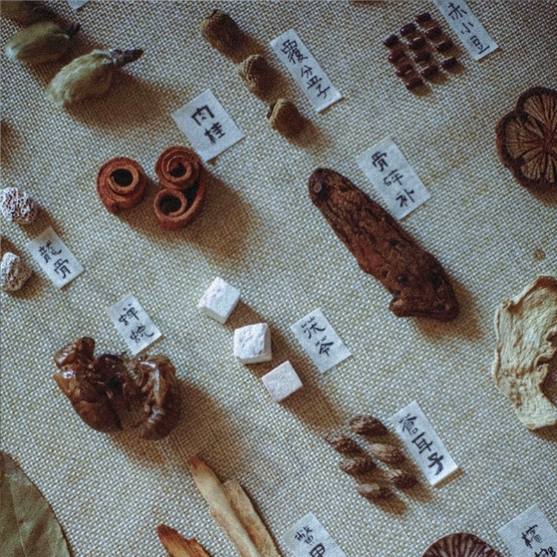 中医药文创diy中药馆直播间装饰医学生礼物中草药道具文化墙