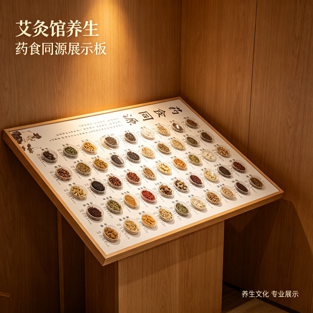 儿童中药图滋补品店背景墙布置药材柜装饰苗族kt板药材装饰画