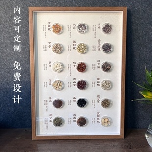 草木展中药相框标本陈皮标本画框中医诊室挂画中医元素挂画中药盘