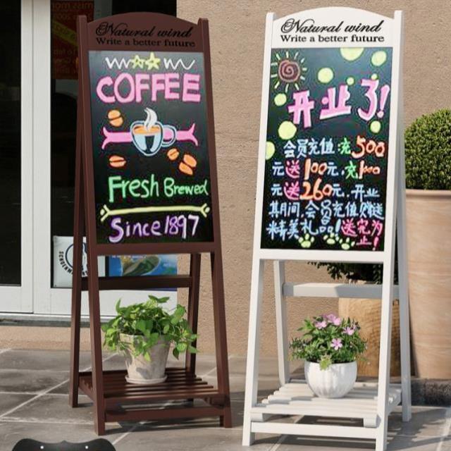 黑板广告牌展示牌发光荧光板商用摆摊花店饭店奶茶店小黑板店铺用