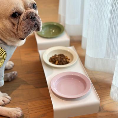 陶瓷斜口斜边碗物狗碗猫碗狗碗饮水碗粮食碗双碗防打翻护颈狗盆